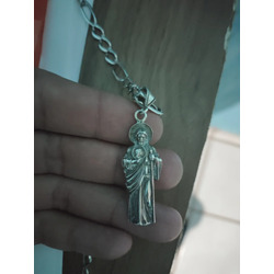 Foto de cliente: Dije Medalla San Judas Tadeo de Plata .925 Lisa Unisex