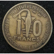 Moeda 10 Francs 1957 Togo