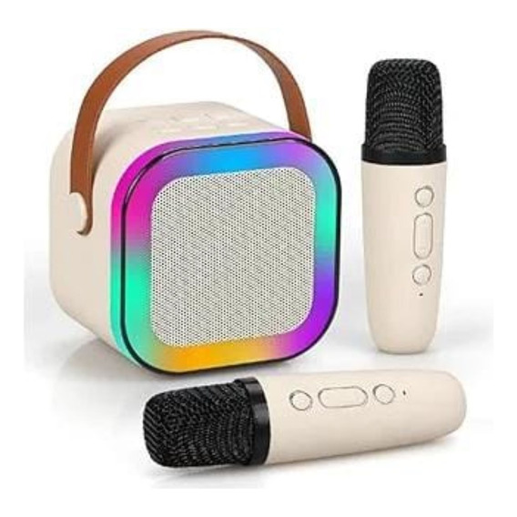 Parlante Bluetooth Karaoke Portátil  + 2 Microfonos Luz Rgb!