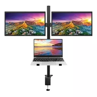 Soporte Doble 2 Monitor Y Notebook Brazo Escritorio B50