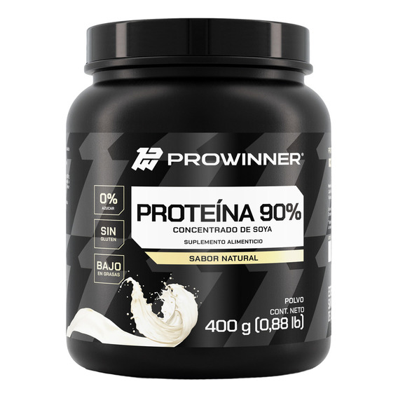 Proteína 90% Concentrado De Soya Polvo (400 Gr) - Prowinner Sabor Natural