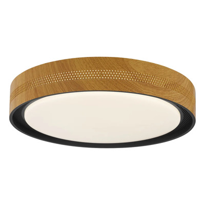 Plafon Raisa Madera/int Ng Ø39cm 24w Dinamico Negro