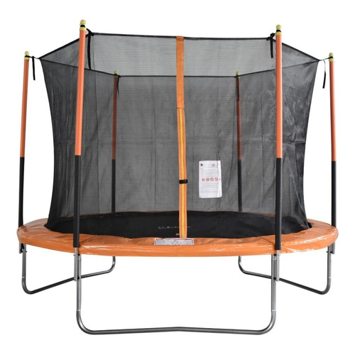 Cama Elástica Naranja Con Negro 244 Cm Tr-08 Cobertor De Resortes Vs