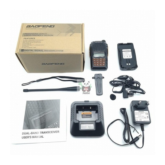 Walkie-talkie Baofeng UV-6R y frecuencia UHF-VHF - negro y naranja 100V/240V