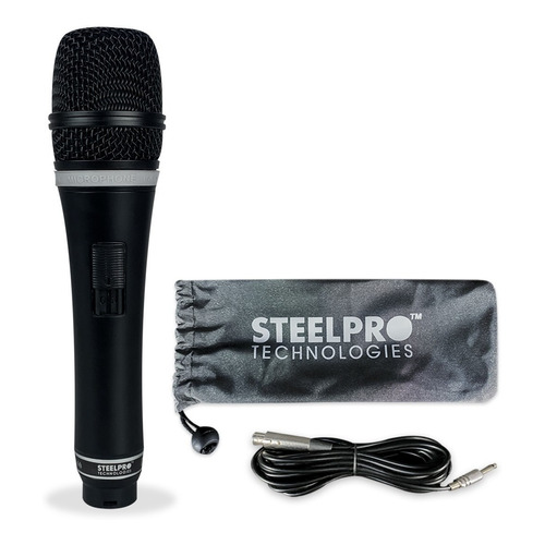 Microfono Dinámico Profesional Xlr Steelpro Mc-1360 Negro