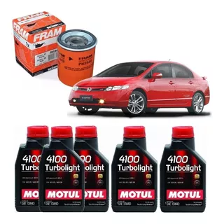 Kit Troca De Oleo Civic Si 2.0 Motul 4100 10w40 + Ph5949