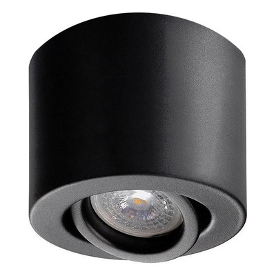 Spot Plafon Monovolumen Negro Gu10 Apto Led Luz Desing