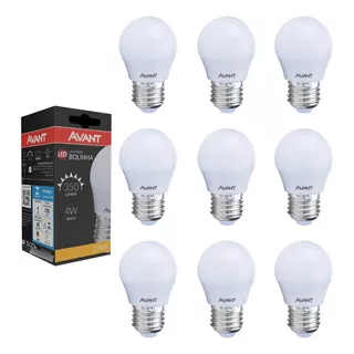 Kit 10 Lampada Bolinha 4w Decorativa E27 Branco Quente 2700k