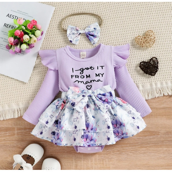 Conjunto Vestido Y Body Para Niñas-bebes Pulguiskids Mod 8