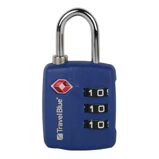 Candado Con Combinacion Tsa Rojo Maxima Seguridad 3 Diales Color Azul