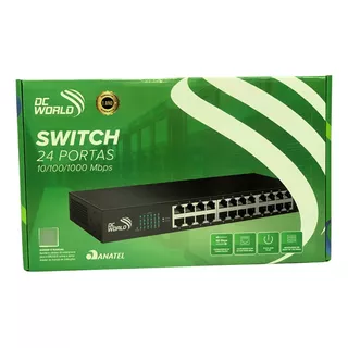 Switch Gigabit 24 Portas 10/100/1000 Mbps Montagem Em Rack