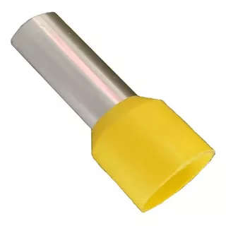 Terminal Tubular Ilhós Conector 6mm E6012 Pré Isolado 100pçs Cor Amarelo