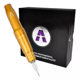 Maquina Rotativa Tattoo Pen Micropigmentação Aston Pen Adapt Cor Dourado