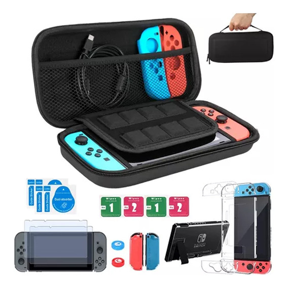 Nintendo Switch Kit De Accesorios Con Estuche Para 16 En 1
