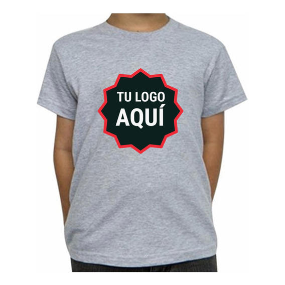 Remera Gris Niño Sublimada Personalizada Doble Estampado