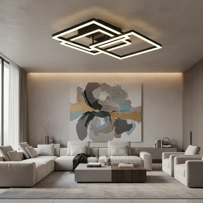 Plafon Led Moderno Seema L6660 Negro 60w 3000k Negro
