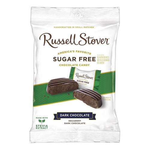 Russell Stover Chocolate Oscuro Dark Sin Azúcar 85 Gramos
