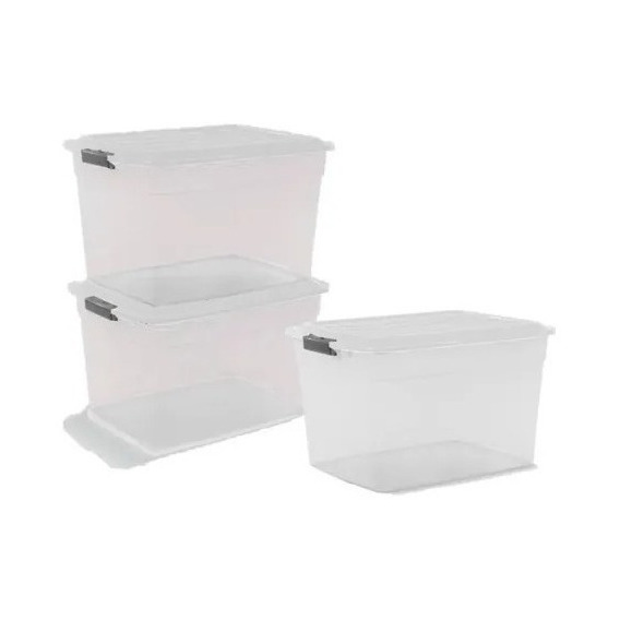 3 Cajas Organizadoras Plasticas 42lts Colombraro Argenshop