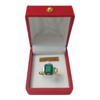 Anillo Solitario Oro 18 K Agua Marina Mujer 4grs. Promoción