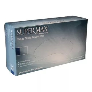 Kit 10 Cx - Luva Procedimento Nitrilo Branco Sem Pó Supermax