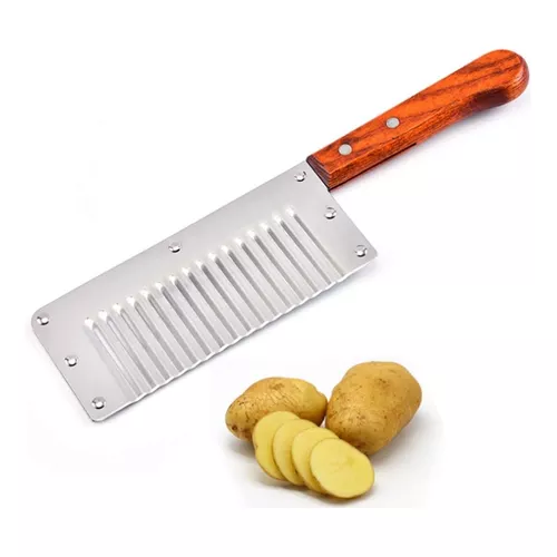 Cuchillo ondulado para patatas fritas, cortador de patatas de acero  inoxidable de 4 piezas, cortador de