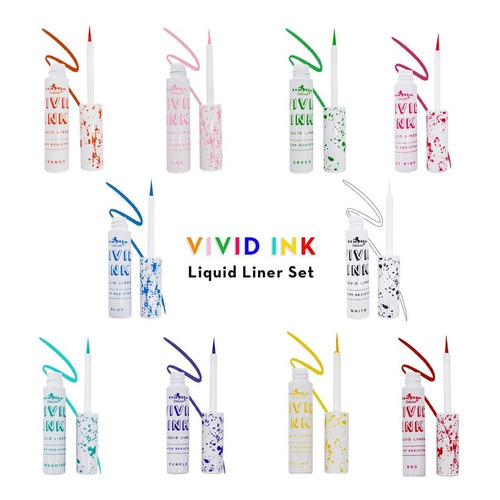 Delineador Liquido Vivid Ink Colores A Prueba De Agua Italia Color Fucsia