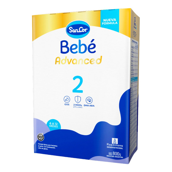 Sancor Bebe Advanced Fórmula Infantil 2 En Polvo Caja X800g