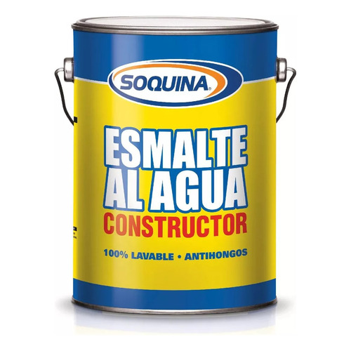 Esmalte Al Agua Soquina Constructor 1 Galón Colores Acabado Satinado Color Azul Eléctrico