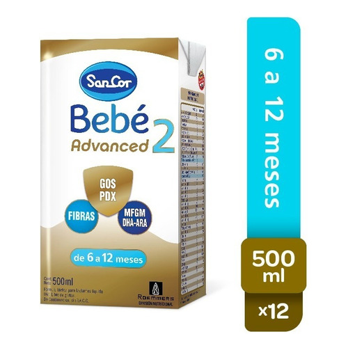 Sancor Bebe Advanced Formula Etapa 2 Brick 12 Unid X 500 Ml