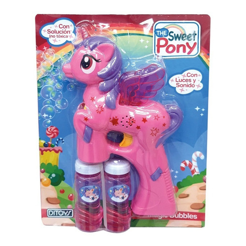 Burbujero Sweet Pony Unicornio Luz Son Ditoys Sharif Express Color Rosa