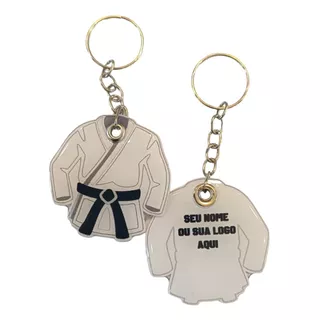 120 Chaveiros Personalizado Kimono Branco Judô Academia 