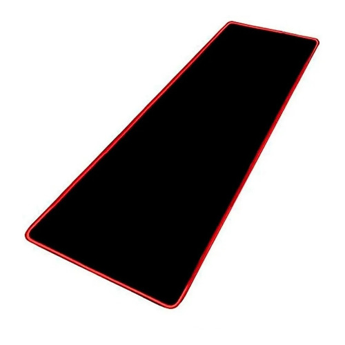 Mouse Pad Gamer Xl Antideslizante Negro Borde Cosido 70x30cm Color Negro con bordes rojo