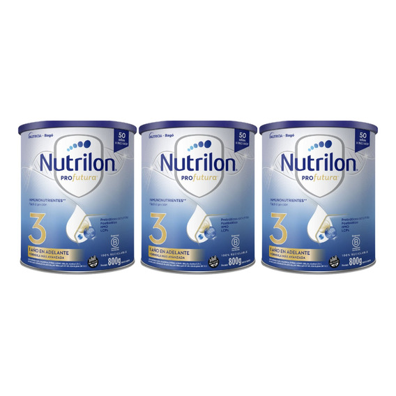 Nutrilon Profutura 3 Leche En Polvo 800 Gr Combo X 3 Latas