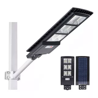 Luminária Refletor Placa Solar Led Painel 150w C Sensor Ip67 Cor Preto