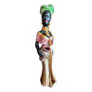 Boneca Africana Saia Listrada Marrom Artesanato Caruaru