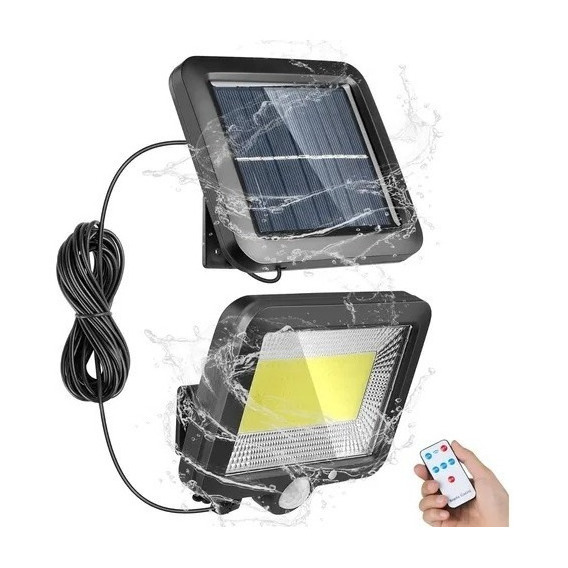 Lámpara Solar Recargable Exterior Jardín Pared Luz 100 Led