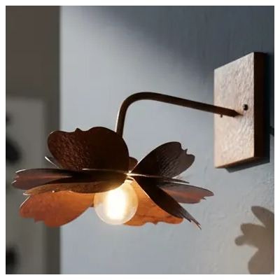 Aplique Amapola Con Palito N°1 Ø20cm 1xe27 Oxido Óxido