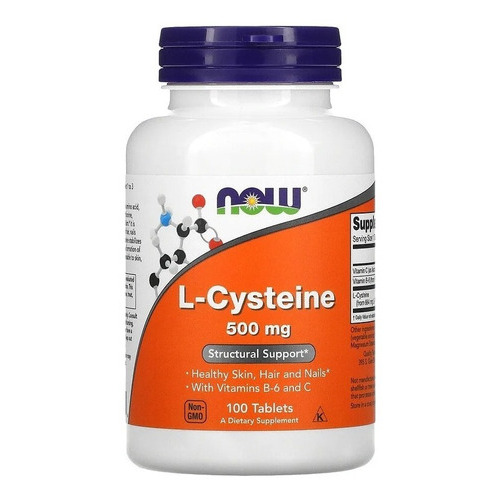 Now Foods Vitaminas, L-cysteine L- Cisteina 500mg 100 Tabs Sin sabor