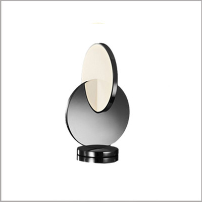 Lampara De Mesa Velador Pacman Led 8w Cromo Deco Moderno Cie
