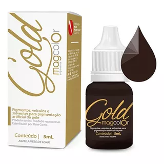 Pigmento Mag Color Gold 5ml - Cor Castanho Escuro Intenso