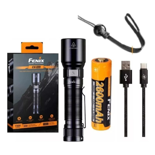 Linterna Led Fenix C6 V2.0 Usb 900 Lumens + Bateria Arb L18 2600mah Sumergible