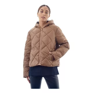 Campera Capucha Puffer Matelasseada Corta Abrigo Dama Suteki