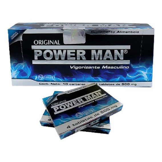 Power Man Vigorizante 10 Carteras Con 40 Pastillas