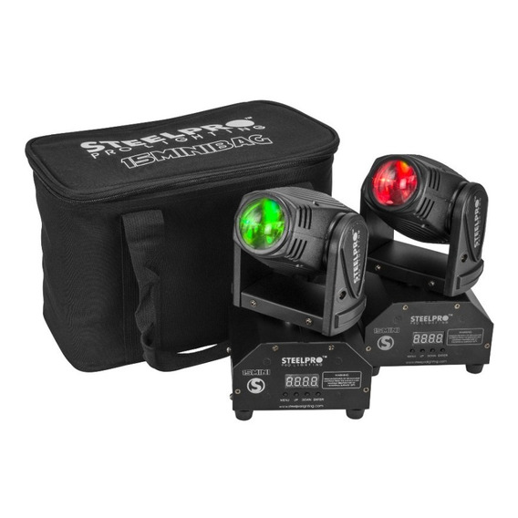 Steelpro Maleta Con 2 Mini Cabezas Móvil Beam Rgbw, 4 En 1