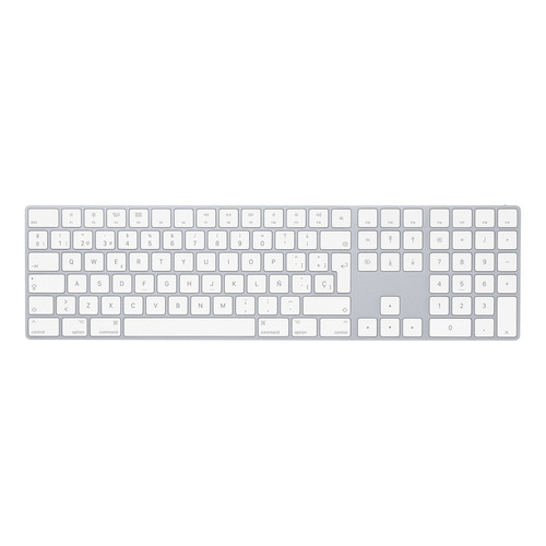 Teclado Apple Magic Keyboard con teclado numérico QWERTY inglés internacional color blanco