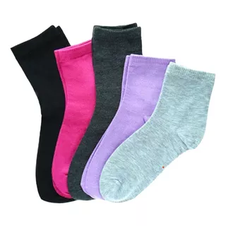 Pack 12 Pares Calcetines Largos Para Mujer Lisos Bamboo