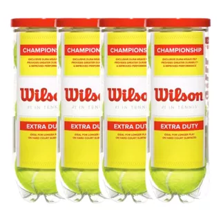 Bola De Tenis Wilson Championship Extra Duty 4tubos +durável
