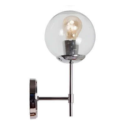 Aplique Medusa Spa 1 Luz Cromo Globo Transparente 15cm E27 - Cromo/trans