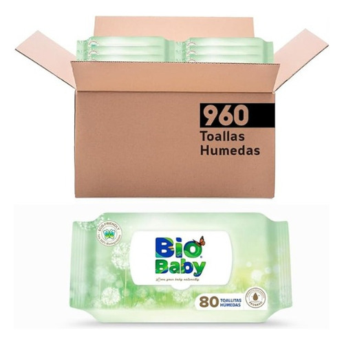 Caja 12 Paquetes Bio Baby Toallitas Húmedas Bebes Mamás