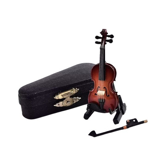 Violín Miniatura + Atril + Caja - Accesorio Colección Regalo